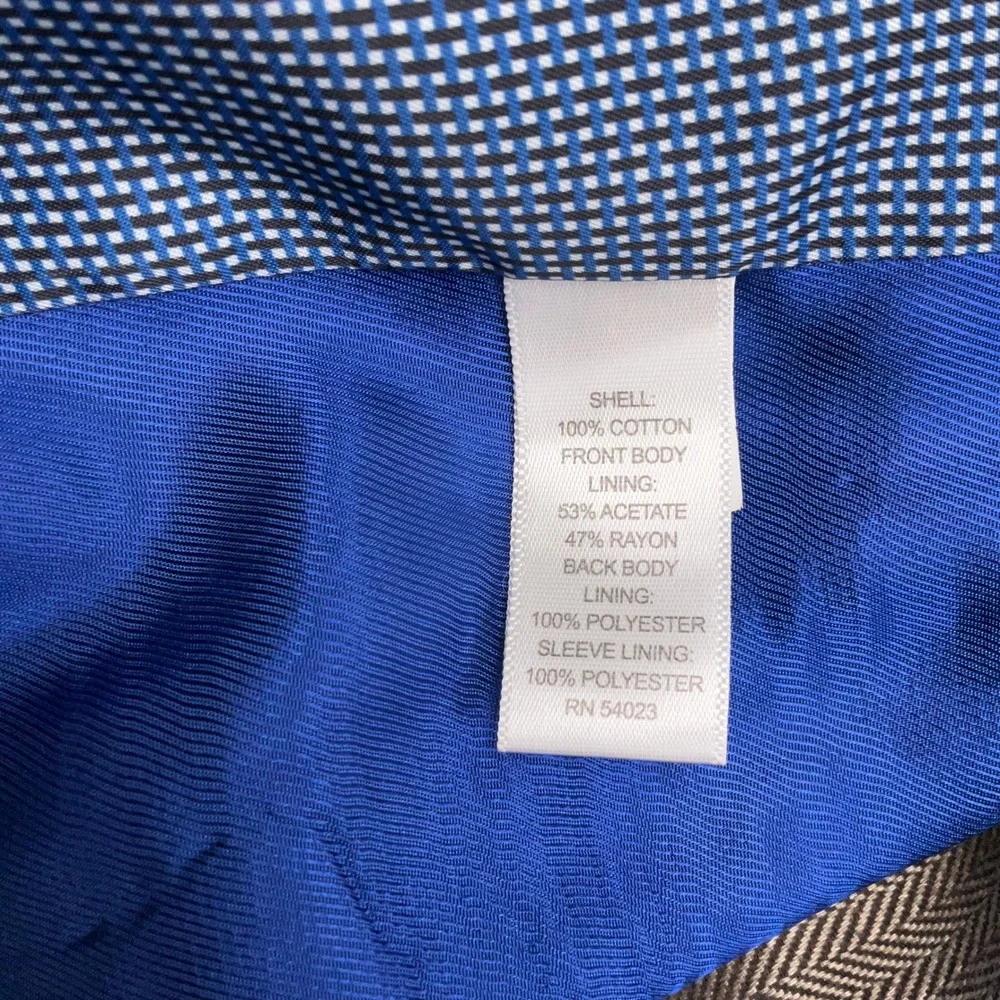 Banana Republic Blazer Mens 42R Tan Herringbone Pinstripe Tailored Jacket